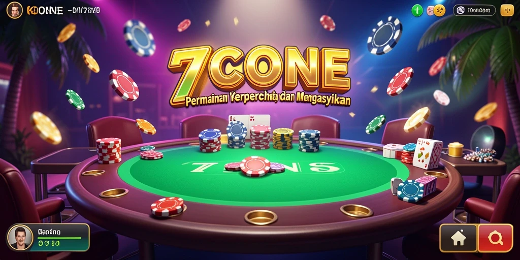 Screenshot utama 7CONE menampilkan keseruan permainan Kasino.