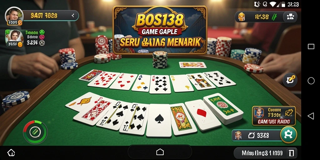 Tampilan gameplay Gaple yang menarik dan interaktif di BOS138.