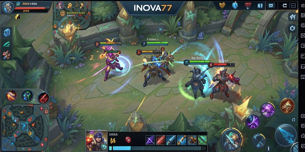 Tampilan gameplay INOVA77 yang penuh aksi dan strategi.
