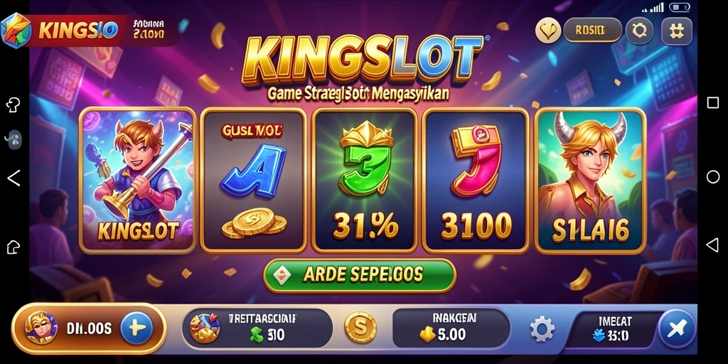 Tampilan utama KINGSLOT dengan gameplay seru dan grafis menarik.
