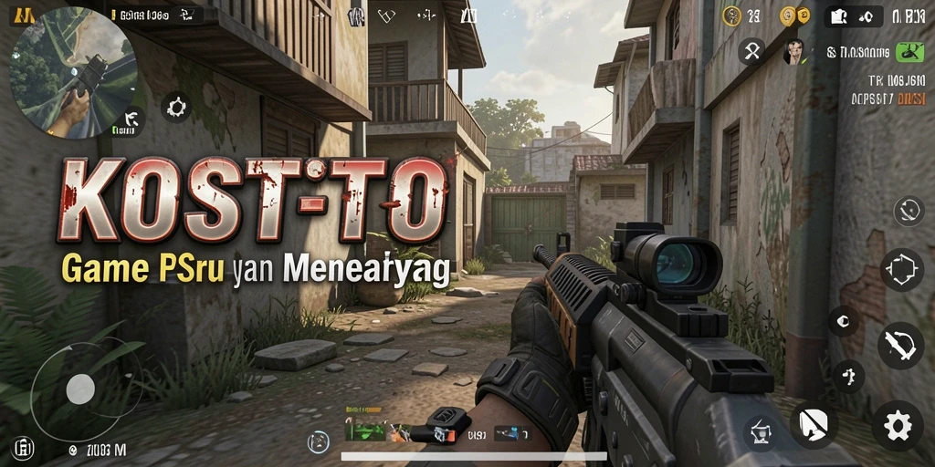 Tampilan gameplay KOSTOTO dengan aksi FPS yang mendebarkan.
