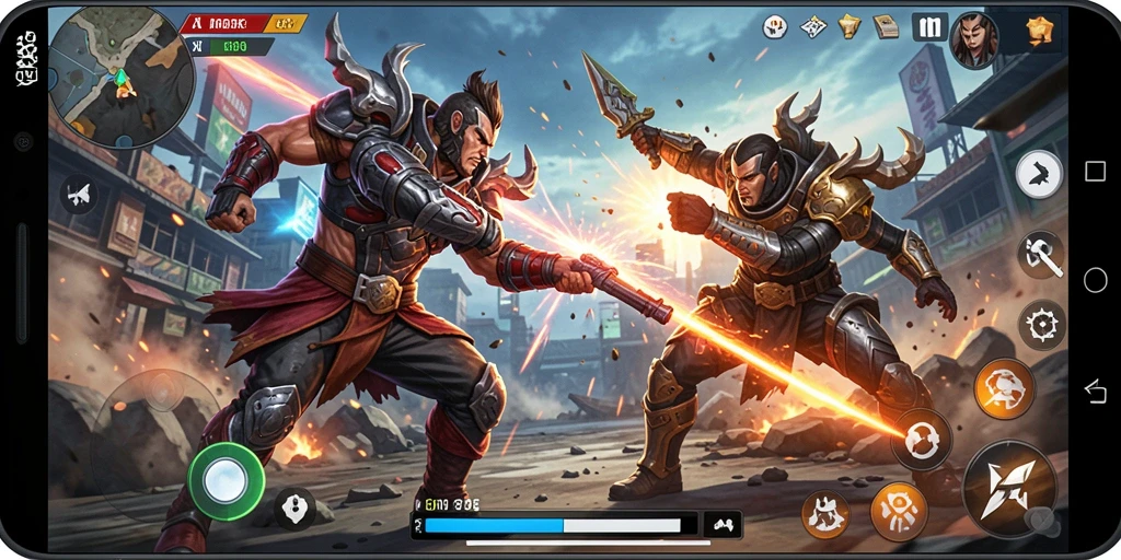 Tampilan mendebarkan dari gameplay MPOID yang intens.