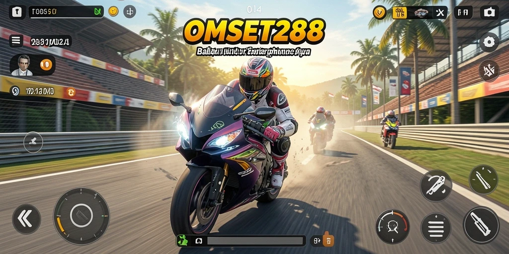 Tampilan aksi balapan seru di OMSET288 dengan grafis memukau.
