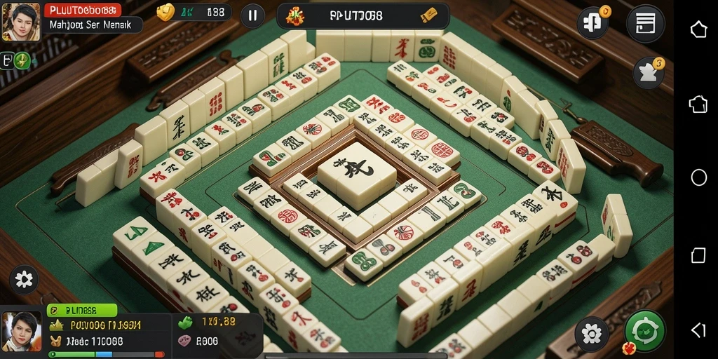 Tampilan gameplay Mahjong yang seru dan menarik di PLUTO88.