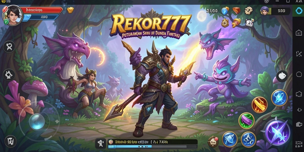 Screenshot gameplay REKOR777 menampilkan petualangan seru di dunia fantasi.