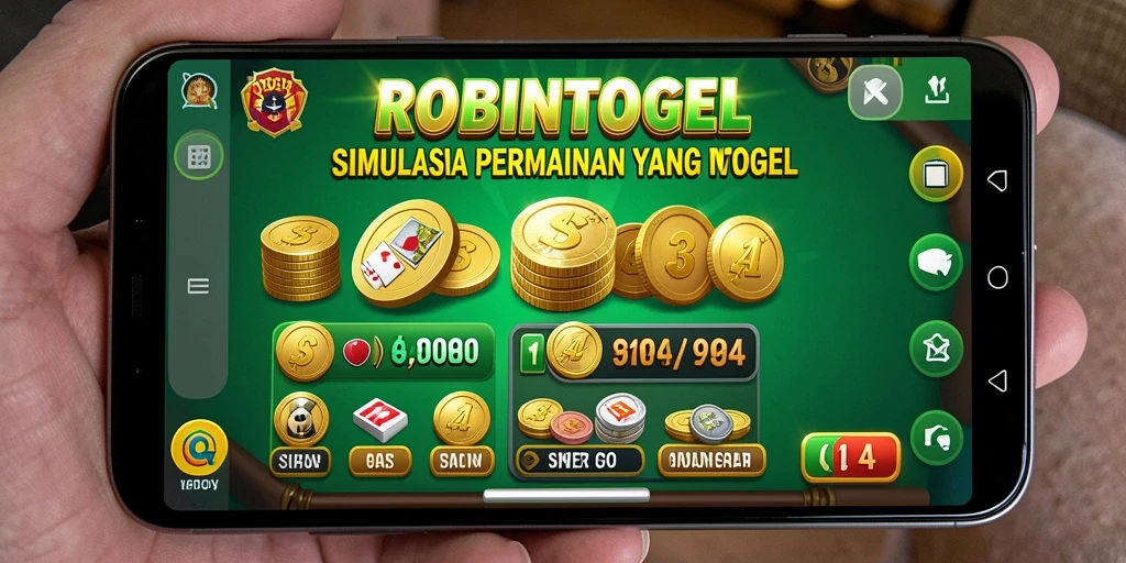 Tampilan gameplay ROBINTOGEL menampilkan simulasi permainan togel yang seru.