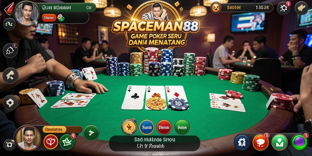 Tampilan gameplay SPACEMAN88 yang mendebarkan saat bermain Poker.