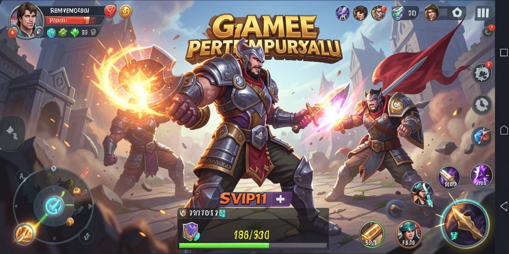 Screenshot SVIP1 menampilkan aksi pertempuran seru di medan pertempuran Battle Royale.